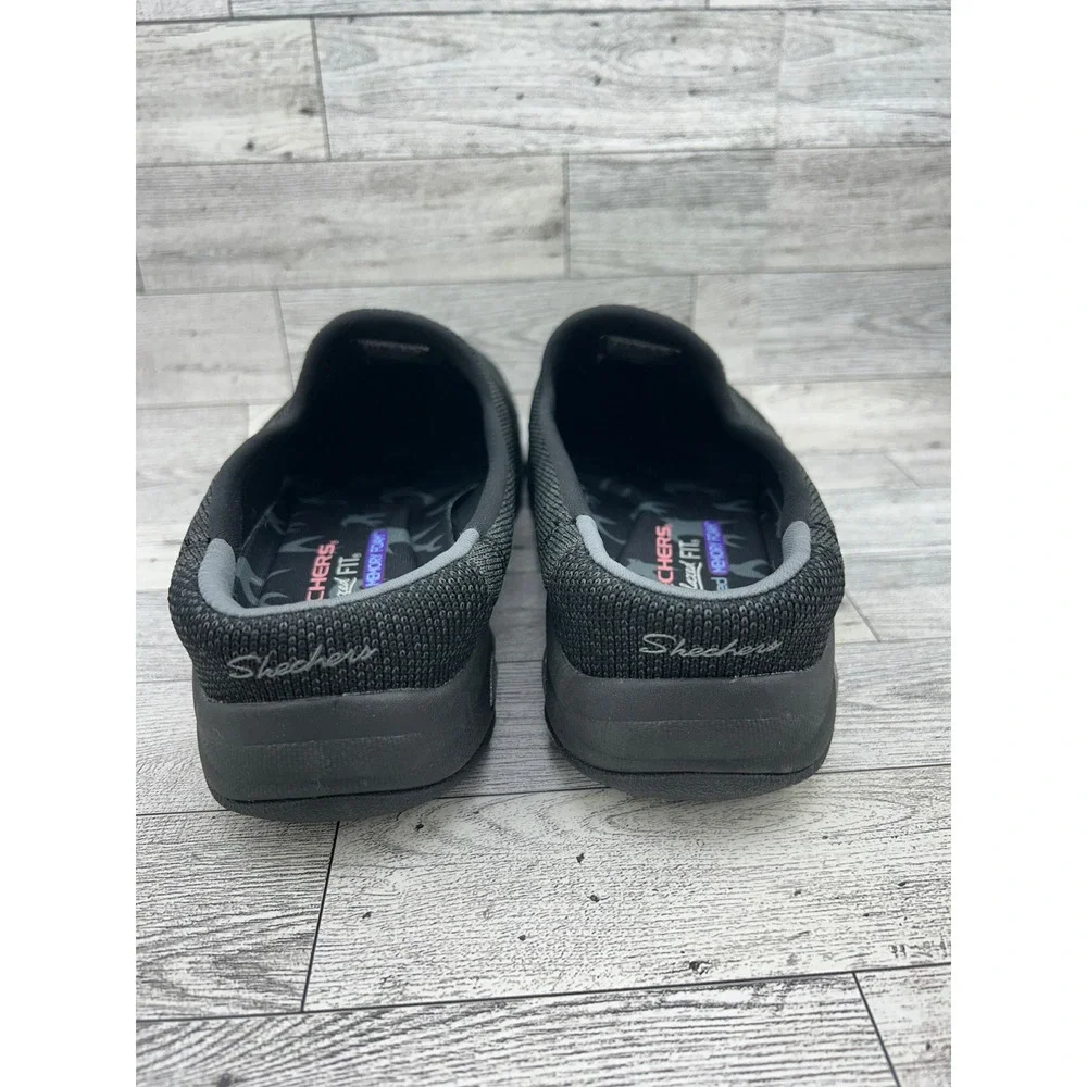 Skechers Relaxed Fit 44915 Black Knit Slip On Sneakers Womens Size 9 Memory Foam